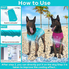 2 Pack Dog Shirts, Ice Pet Vest Dog Clothes for Instant Cooling, Ultra Lightweight Breathable Sleeveless T-Shirts for Large Dogs, Purple+Blue (M)
