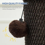 Cat Craft Cat Scratching Post Large Reticulate Carpet Scratching Post for Indoor Cats, Tall Cat Scratch Post, Carpet Cat Scratcher with Replaceable Toys, Sturdy Base, Large, Brown