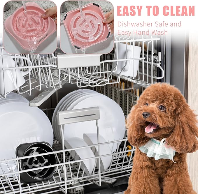 Slow Feeder Dog Bowls 2PCS, Anti-Choking Puzzle for Small Breeds