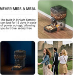 Automatic Pet Feeder for Cat and Dog - 6L Auto Cats Food Dispenser with Camera - WiFi App Control Smart Feeders with Timed - Dogs Feeding Station with 15-Day Battery Life After Power Off