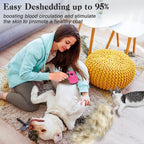 Self-Cleaning Pet Grooming Brush - Skin-Friendly Deshedding Tool for Dogs & Cats in Pink, Removes Loose Hair and Tangles