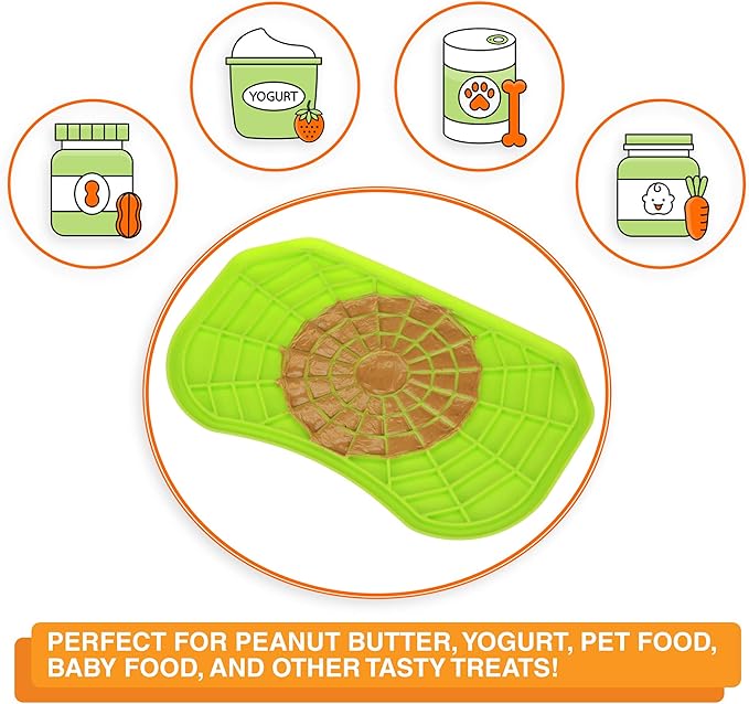 Neater Pets - Neat-LIK - Slow Feeding Pad for Dogs & Cats - Puzzle Toys Provide Boredom & Anxiety Relief - Fill Licking Pad with Healthy Treats & Food (Green)