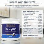 Rx Vitamins Rx Zyme Powder - Digestive Enzymes for Dogs & Cats - Anti Diarrhea for Dogs, Cat Constipation Relief, Anti-Bloating - Cat Digestive Support and Dog Gut Health - 120g