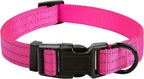 Mile High Life Dog Collar | Nylon Reflective Dog Collars | Light Weight Puppy Collars | Pink Dog Collars for Medium Dogs (Solid Pink, Medium)