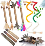 Cat Toys 12Pcs Catnip Toys for Indoor Kitten Cat Silvervine Chew Molar Scratch Cotton Rope Cleaning Teeth Dental Stick Treat Kitty Self Play Kick