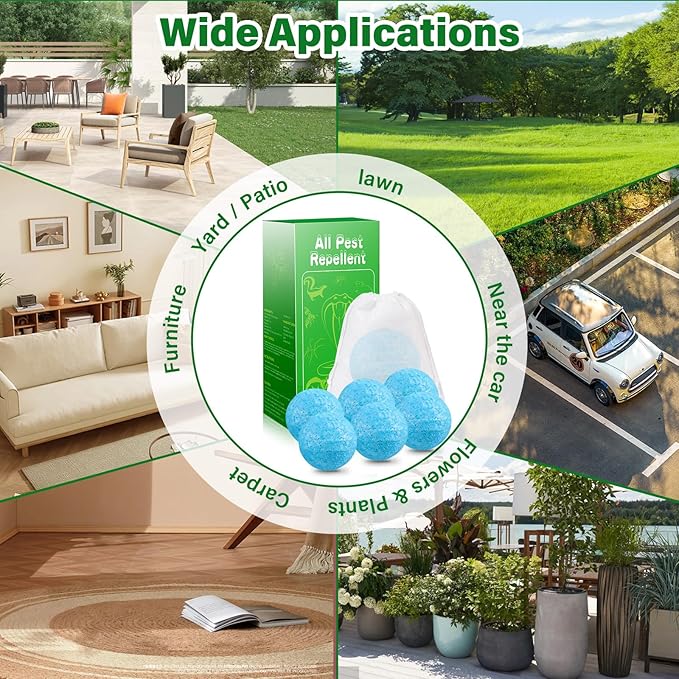 Dog Repellent for Yard, 36 Pcs Natural Peppermint Oil Dog Cat Deterrent Ball Outdoor Indoor Preventing Dogs from Peeing Scratch and Chew, Keep Dogs Out of Lawn Garden, Blue