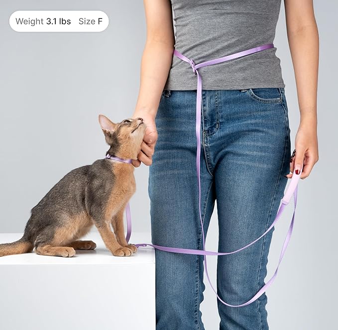 Cat Harness and Leash Set, Lightweight Escape Proof Cat Harness Leash with Padded Handle, Adjustable Cat Leash Harness for Kitten Small Large Cats Walking Training (Blurple, S)
