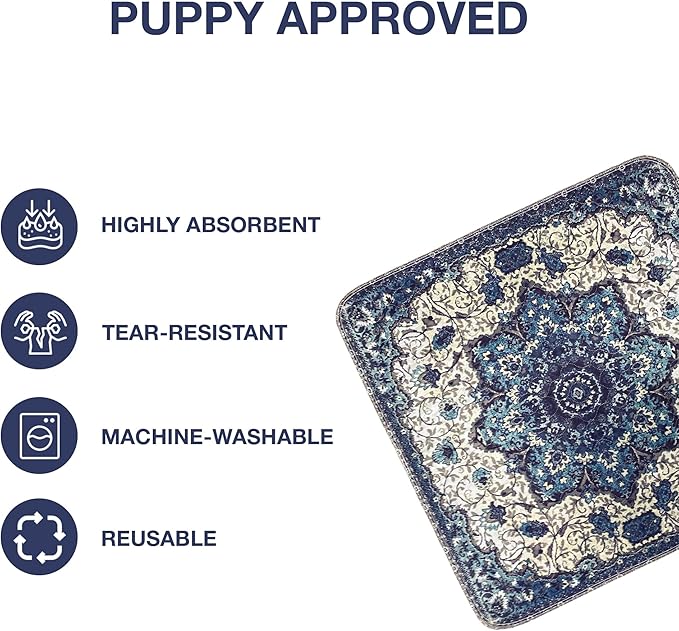 PUPIBOO Washable Pee Pads for Dogs and Cats - Super Absorbent Reusable Puppy Training Pads - 100% Waterproof, Leak-Proof & Non-Slip Whelping Pads for Pet Housebreaking