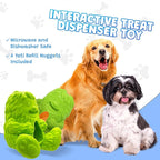 Yeti Dog Chew Puff and Play Interactive Dog Toys, Nuggets Dog Treat Dispenser Teething, Behavior Training for Light to Moderate Chewers, (Green - Yeti)