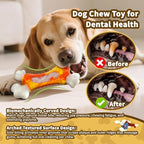 Dog Toys for Aggressive Chewers, Indestructible Dog Chew Toy for Large Dogs, Tough Dog Toys to Keep Them Busy for Small Medium Large Breed, Dog Chew Bone Toy, Bacon Flavor (Orange Bone)