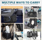 Petsfit Cat Carrier Dog Carrier, Large Capacity Lightweight Soft-Sided Pet Carrier for Travel, with Adjustable Shoulder Strap, Auto Locking Zipper Head and Washable Fleece Pad