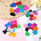 80 Pieces Pet ID Tag Colorful Blank Personalized Dog Tags Aluminum Pet Name Tags with Bone Paw Heart Cat Head Shape Animals Name Phone Number ID Craft with Holes for Dogs Cats