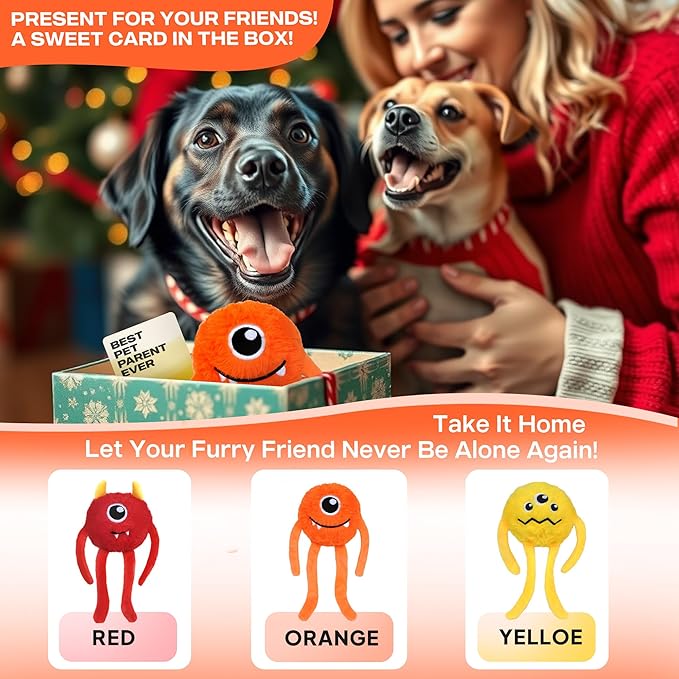 Fida Dog Chew Toys for Aggressive Chewers(3in1), Squeaky Dog Toys for Large Dogs, Interactive Dog Toys to Keep Them Busy, Dog Ball for Small, Medium and Large Dogs(Orange)