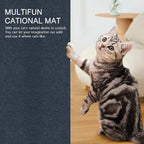 ORIA Cat Scratching Mat, Cat Scratch Furniture Protector, Trimmable Self-Adhesive Climbing Cat Scratcher Mat, Replacement Carpet Pad for Cat Tree Post Shelves Wall, 2 Meters, Grey