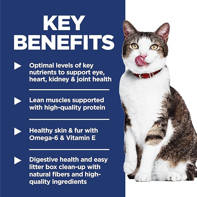 Hill's Science Diet Indoor, Senior Adult 11+, Easy Litter Box Cleanup, Dry Cat Food, Chicken Recipe, 3.5 lb Bag