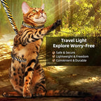 Cat Harness and Leash Escape Proof, Adjustable Soft Kitten Leash for Outdoor Walking & Travel with Breathable Nylon, 4.9ft Cat Collar for Large - Lightweight & Safe Large Cat Harness [M]