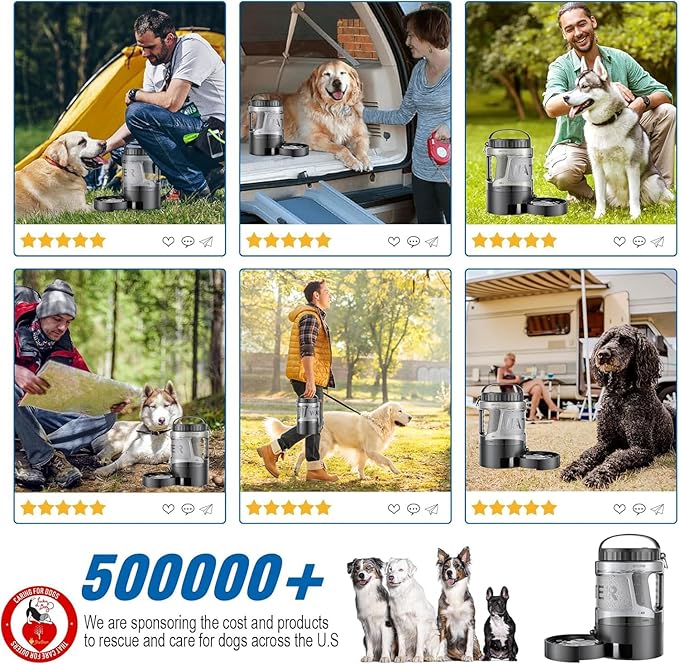 Dog Water Bottle Travel Bowl - 95oz Large Portable Dog Water Bowls Dispenser for Camping Essentials Hiking Traveling Beach Car Park Accessories, Leak Proof Pet Drinking Bottle Jug Bowls Dispenser