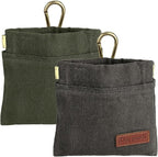 2PC Dog Treat Pouch,Dog Training Treat Reward Bag,Portable Puppy Hand Free Dog Walking Bag,Auto Closing Dog Food Dispenser,Behavior Aids for Puppy Travel or Outdoor(Green+Grey)