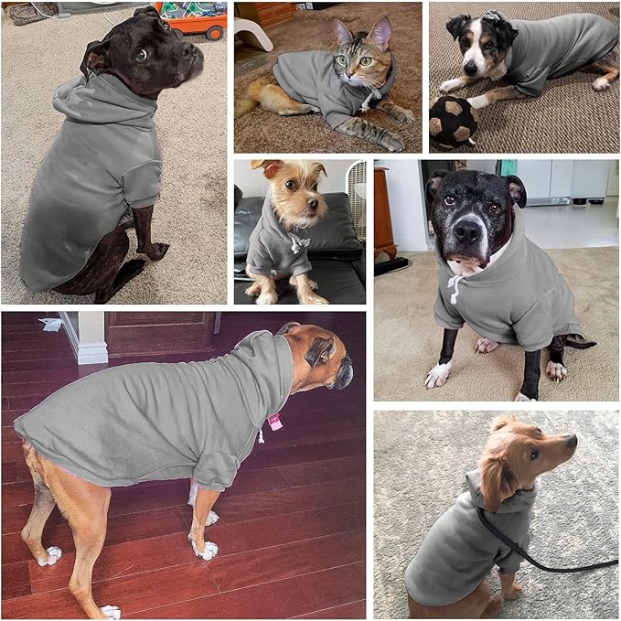 BINGPET Dog Hoodies - Fleece Lined Fall Dog Puppy Sweatshirt Soft Warm Sweater Winter Hooded Clothes for Small Medium Large Dogs & Cats