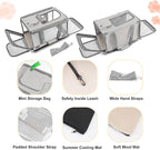 Pet Carrier for Large Cat Soft-Sided Animal Traveling Bag for Medium Cat up to 20lbs / Washable Small Dog Puppy 10 lbs Crate Case with Privacy Curtains for Home Outdoor Travel Beige White