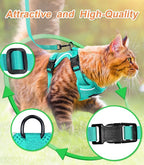 Halypet Cat Harness and Leash Set [ MAX Safety Third Generation ] Escape Proof Soft Adjustable Cat Leash Breathable Comfortable Vest Easy to Wear Kitten Harness for Outdoor Walking