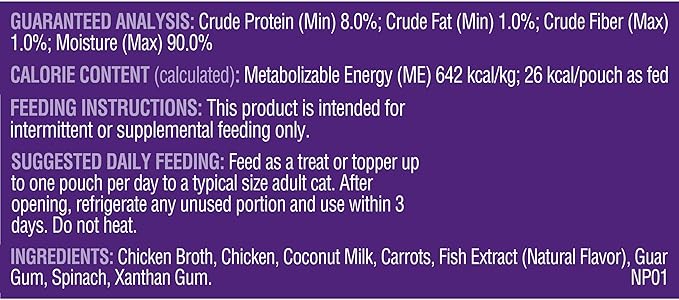 Rachael Ray Nutrish Purrfect Broths Natural Wet Cat Food, Creamy Chicken Bisque with White Meat Chicken & Veggies Recipe, 1.4 Ounce Pouch, Grain Free (Pack of 24)
