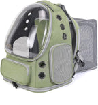 Cat Backpack Carrier for Large Cats, Expandable Cat Bubble Backpack, Dog Carriers for Small Medium Dogs, Airline Approved Pet Carrier for Travel Hiking Outdoor(Green)