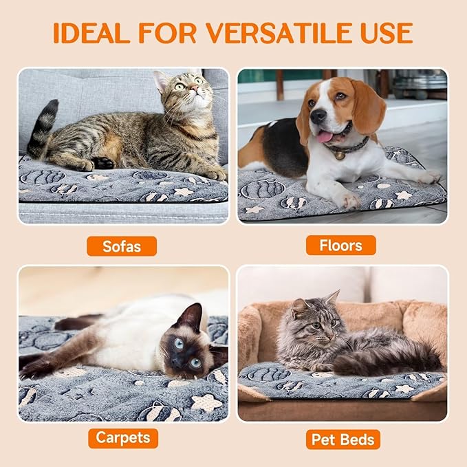 Paw Legend Self Warming Cat Bed Mat (25.6" x 19.7") Self Heating Cat Dog Pad Ultra Soft Extra Warm Thermal Indoor Outdoor Sleeping Washable Non-Slip Bottom Dog Heating Pad