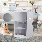 Automatic Dog Feeder Large Breed with Handle, Stainless Steel Indoor and Outdoor Pet Feeder for Large Dogs, Dog Food Dispenser Automatic for Dogs (25lbs)