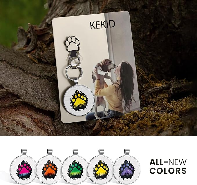 Personalized Dog Tags - Custom QR Code Pet ID Tags, Smart Dog Name Tag, Free Online Scan for Instant Pet Location Alert Email