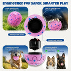 Dog Balls: Interactive Dog Ball Auto Rolling - Interactive Dog Toys for Aggressive Chewers - Bouncy & Throwable, Type-C Rechargeable, Washable, for Small & Medium & Large Dogs – Pink