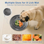 304 Stainless Steel Dog Bowls, Heavy Duty Dog Food Bowl with Extra Strong Non-Slip Mat, Thick Metal Base Water Bowl with Lick Mat for Small, Medium, Large Dogs, Indoor/Outdoor (19.8 oz)