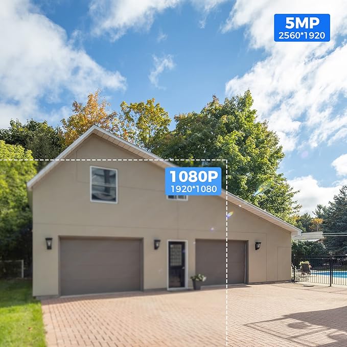 Hiseeu Wireless Pro WiFi Security Camera System, 16CH 4K NVR Kit, 8Pcs 5MP CCTV Home Security Camera System for Indoor/Outdoor Use, Night Vision, Waterproof, Motion Detection, 3TB Hard Drive