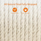 Cat Scratching Post, 2 Pieces M8 Natural Sisal Cat Scratcher Post for Refurbishment…