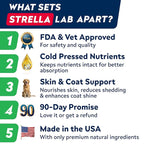 StrellaLab Omega 3 for Dogs - (360Ct) Fish Oil Treats - Allergy & Itch Relief Skin & Coat Supplement - Dry Itchy Skin, Anti Shedding & Hot Spots Treatment - Pet Salmon Oil Chews - Salmon Flavor