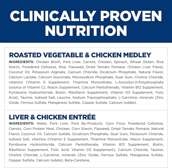 Hill's Science Diet Perfect Weight, Adult 1-6, Weight Management Support, Wet Cat Food, Variety Pack: Liver & Chicken Minced; Chicken Stew, 2.9 oz Can Variety Pack, Case of 24