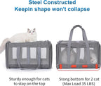Large Cat Carrier for 2 Cats with Removable Soft Pad(43.3 x 17x 13Inches), Collapsible&Expandable Pet Carrier for Large Cats and Small Dogs 35 LBS,Breathable Mesh Top,Safety Harness