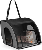 K&H Pet Products Enclosed Dog Cat Car Seat, Travel Safety Carrier for Pets, Dog Travel Car Seat, Soft-Sided Covered Cat Carrier, Washable Pad, Multiple Entrances, Mesh Windows - Small 17 X 16 X 15in