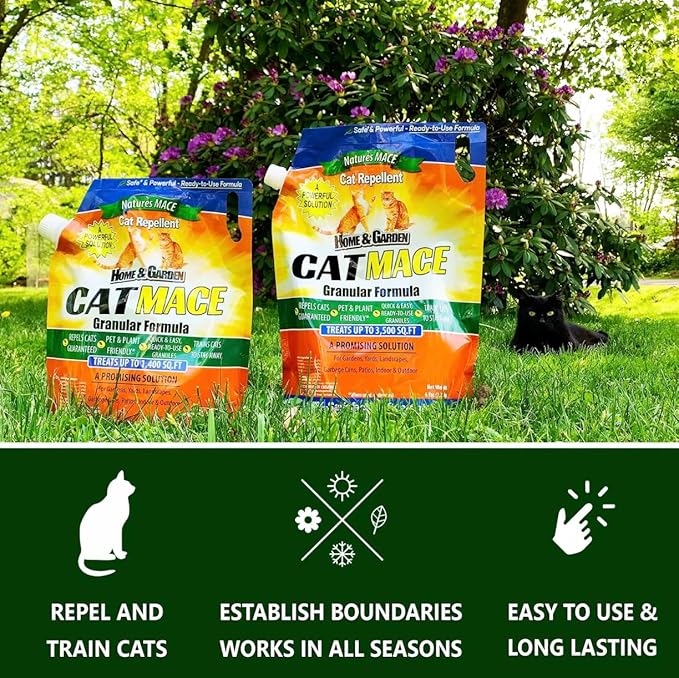 Nature's Mace, Cat Mace, 2.5lb Granular, Cat Repellent Outdoor to Keep Cats Away, Keep Cats Out of Yard Permanently, with Consistent Use, for Garden, Plants, No-Dig, Stray Deterrent