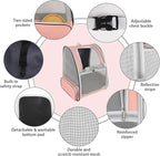 Cat Backpack Carrier,Pet Carrier Airline Approved for Small Dog Cat Puppy Kitten Bunny,Ventilated Mesh Design Animal Backpack for Hiking Camping Travel Bag (Pink)