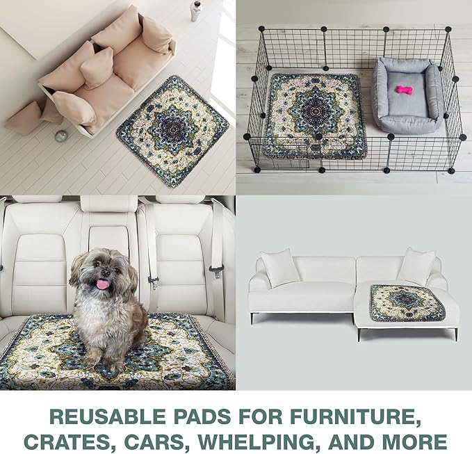 PUPIBOO Washable Pee Pads for Dogs and Cats - Super Absorbent Reusable Puppy Training Pads - 100% Waterproof, Leak-Proof & Non-Slip Whelping Pads for Pet Housebreaking