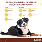 Pet MD Wrap-A-Pill with Dog Probiotics - Pill Wrap for Dogs Medicine - Easy-to-Use Paste to Hide Capsules, Create Pockets and Pill Treats for Dogs - Cheese & Bacon (4.2oz)