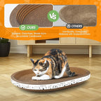 3 Pack Extra Large Oval Cat Scratcher Bed Scratch Pad Board Lounge Couch Cats Bowl Shaped Scratching Post Nest for Cats Grinding Claw Cat Scratcher Cardboard Furniture Protector 22.4" x 16.5" x 2.36"