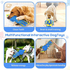 wodoca Squeaky Dog Toy, Dog Puzzle Training Enrichment Crinkle Snuffle Treat Dispensing Stuffed Plush Chew Toys to Keep Them Busy, Interactive Tug of War Doggie Toy for Small Medium Breed - Squid