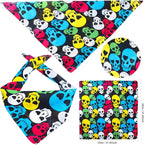 2 Pieces Skull Print Pet Pirate Hat with Pirate Skull Bandana Dog Cat Captain Cap Halloween Pirate Cosplay Costume Halloween Party Hat Dress Up Costume Accessories (D) One Size