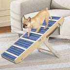 Dog Ramp for Bed, Upgraded 33" Long Portable Dog Ramp for Couch, Wood Folding Pet Ramp for All Breeds Small Old Dogs to Get on Bed, 4 Adjustable Heights 12.9" to 17.7"(Wood, Up to 50lbs)