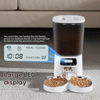 Automatic Cat Feeder,6L Timed Cat Dry Food Dispenser,Pet Feeder up to 6 Meals per Day,10S Voice Record,Flexible Schedule Timer,Auto Pet Feeder for Cats and Small Dogs (White, 6L)