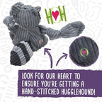 HuggleHounds Knottie Plush Dog Toy - Dog Stuffed Animal Toy, Puppy Toys, Squeaky Dog Toy for Small, Medium & Large Dogs, Durable Plush to Keep Them Busy - Angus Cow, Small