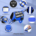 Service Dog Vest Harness+ID Tag+10 Patches,Metal Serivce Dog Tag&Reflective Emotional Support Dog Vest with Handle for Small Dogs,Easy Put On/Off for Training/Walking/Everyday Blue S