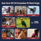 IECOii XXXL Dog Sweater,Warm Dog Sweaters for Extra Large Dogs Girl Boy,Stretchy & Cozy,Turtleneck Knitted Pullover for Pet Wear On Christmas,Easy On Doggy Sweatshirt for Labrador (Burgundy,3XL)